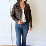 Distressed Faux Leather Moto Jacket