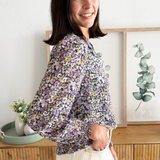 Flower Print Ruffle Detail Blouse