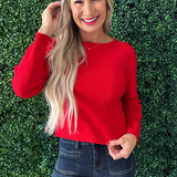 Boat Neck Bow Back Detail Sweater