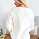 V-Neck Fringe Arm Sweater