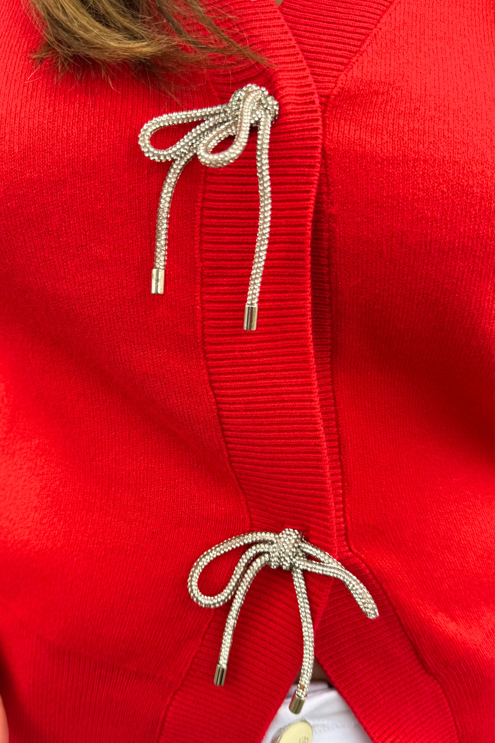 Snap Front Bow Cardigan