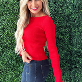 Boat Neck Bow Back Detail Sweater