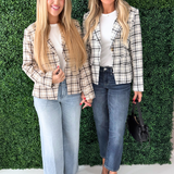 Single Breast Plaid Blazer