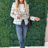 Single Breast Plaid Blazer
