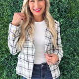 Single Breast Plaid Blazer
