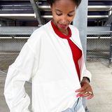 Double Front Pocket Zippered Jacket