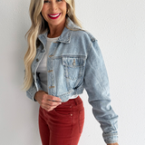 Denim Jacket with Regular Hem