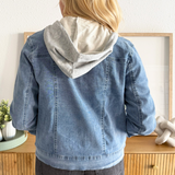 Hooded Sweatshirt Denim Jacket