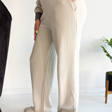 Contrast Trim Wide Leg Sweatpants