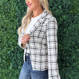 Single Breast Plaid Blazer