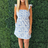 Floral Ruffle Sleeve Mini Dress