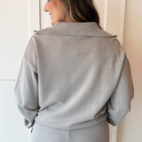 Half Zip Varsity Collar Sweatshirt