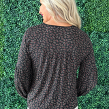 Long Sleeve Button Front Knit Top