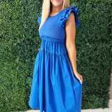Ruffle Sleeve Midi Dress