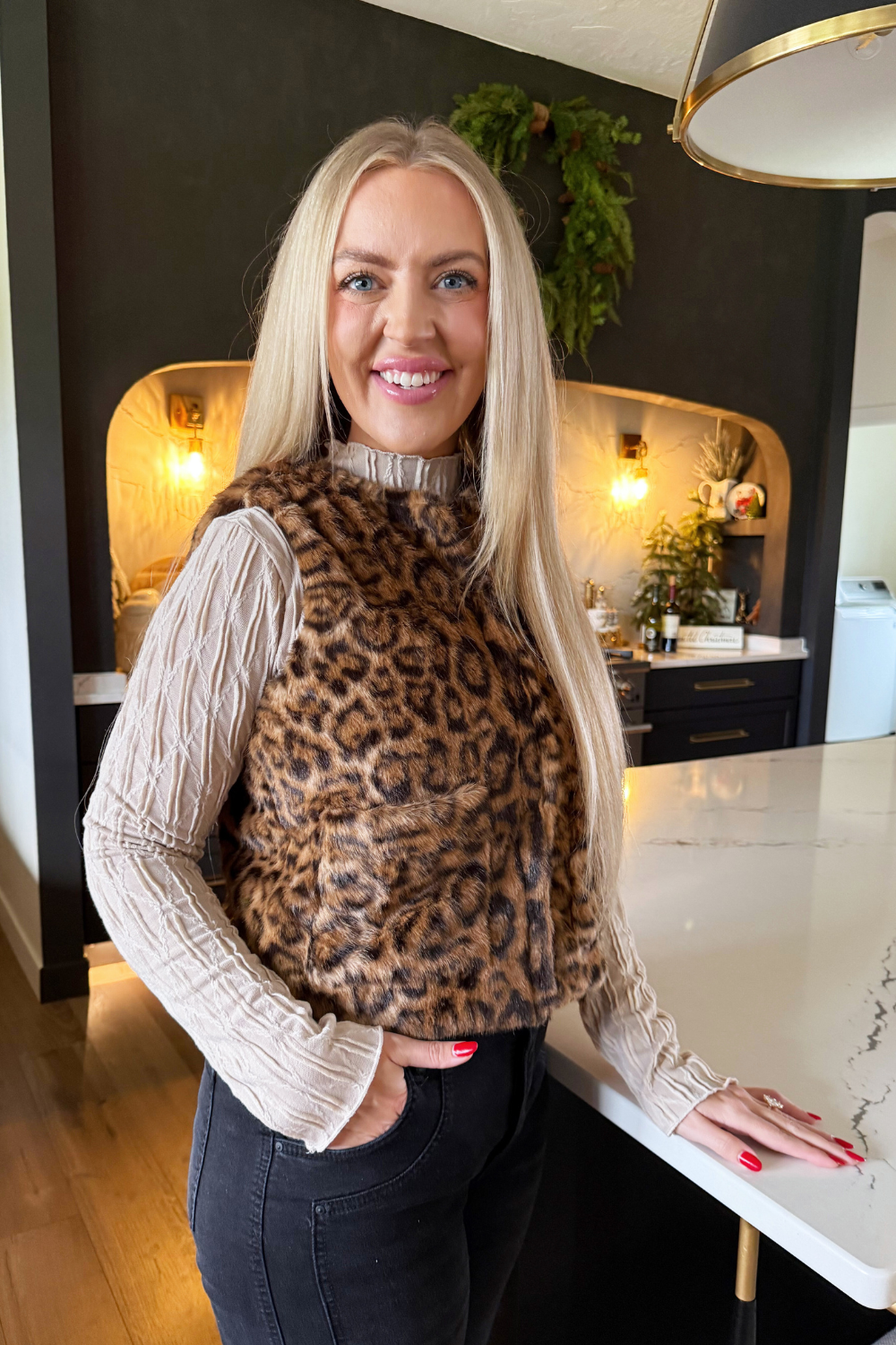 Faux Fur Leopard Vest