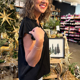 Ruffle Sleeve V-Neck Top