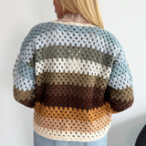 Color Block Open Knit Cardigan