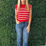 Striped Knitted Sleeveless Sweater