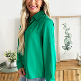 Satin Long Sleeve Blouse