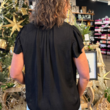 Ruffle Sleeve V-Neck Top