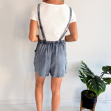 Acid Washed Frayed Adjustable Romper