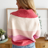Stripe Collared V-Neck Sweater