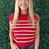 Striped Knitted Sleeveless Sweater