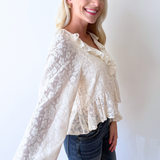 Long Sleeve Ruffle Lace Top