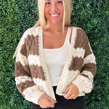 Textured Striped Sweater Cardigan