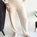 Contrast Trim Wide Leg Sweatpants