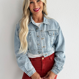 Denim Jacket with Regular Hem
