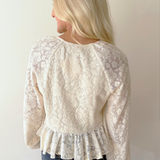 Long Sleeve Ruffle Lace Top