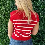 Striped Knitted Sleeveless Sweater