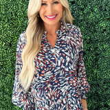 Floral Pattern Blouse Top