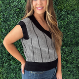 Sleeveless Striped Sweater Vest