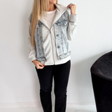 Denim Contrast Twofer Hoodie Jacket
