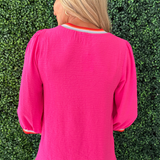 Contrast Trim 3/4 Boyfriend Tee