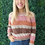 Multi Color Wavy Stripe Sweater