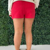 Elastic Waist Drawstring Skort