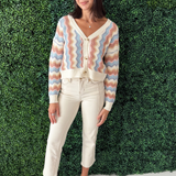 Wavy Rainbow Pattern Button Up