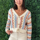 Wavy Rainbow Pattern Button Up