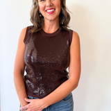 Sequin Sleeveless Top