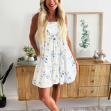 Bubble Hem Floral Mini Dress