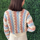 Wavy Rainbow Pattern Button Up