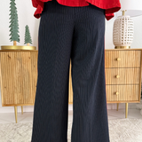 Wide Leg Pleated Trouser w/ Side Stripe 30" ins