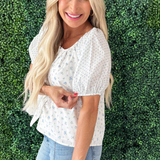 Floral Contrast Button Up Blouse