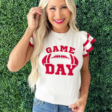 Ruffled Sleeve Game Day Sweater