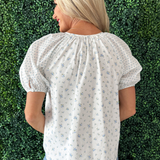 Floral Contrast Button Up Blouse