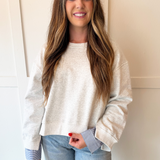 Mixed Media Long Sleeve Top