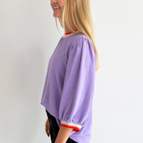 Contrast Trim 3/4 Boyfriend Tee